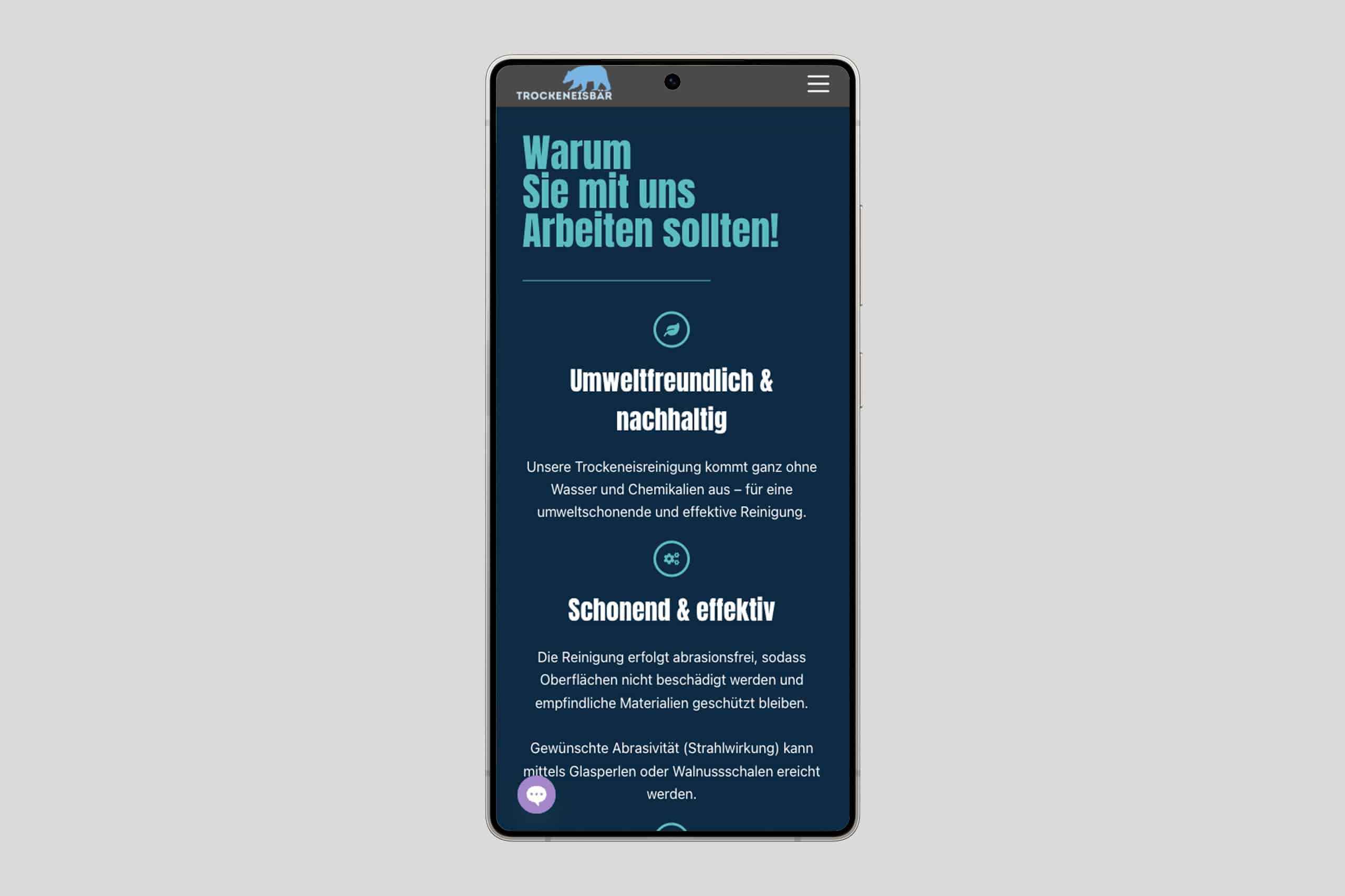 Mobile optimierte Webseite
